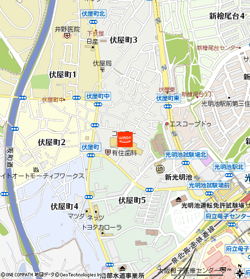 KOHYO光明池店付近の地図